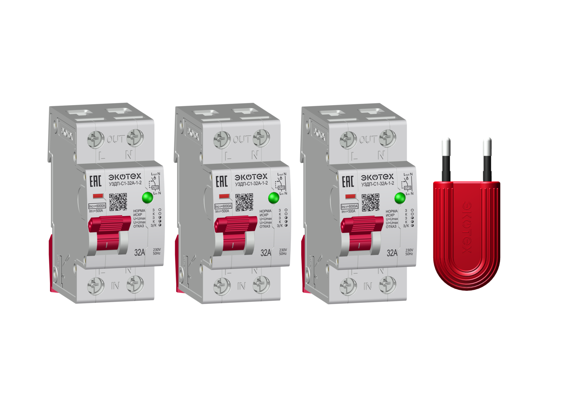 Устройство защиты от дугового пробоя УЗДП/УЗИС-ЭКОТЕХ-С1-32А, 3шт (ИСТОК С1-32А)